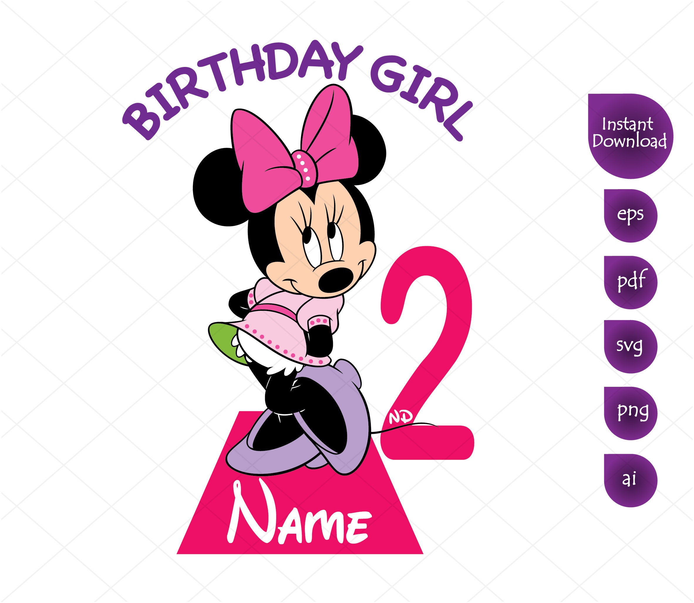 Minnie mouse 2nd Birthday Girl Clipart Mickey Mouse svg Etsy