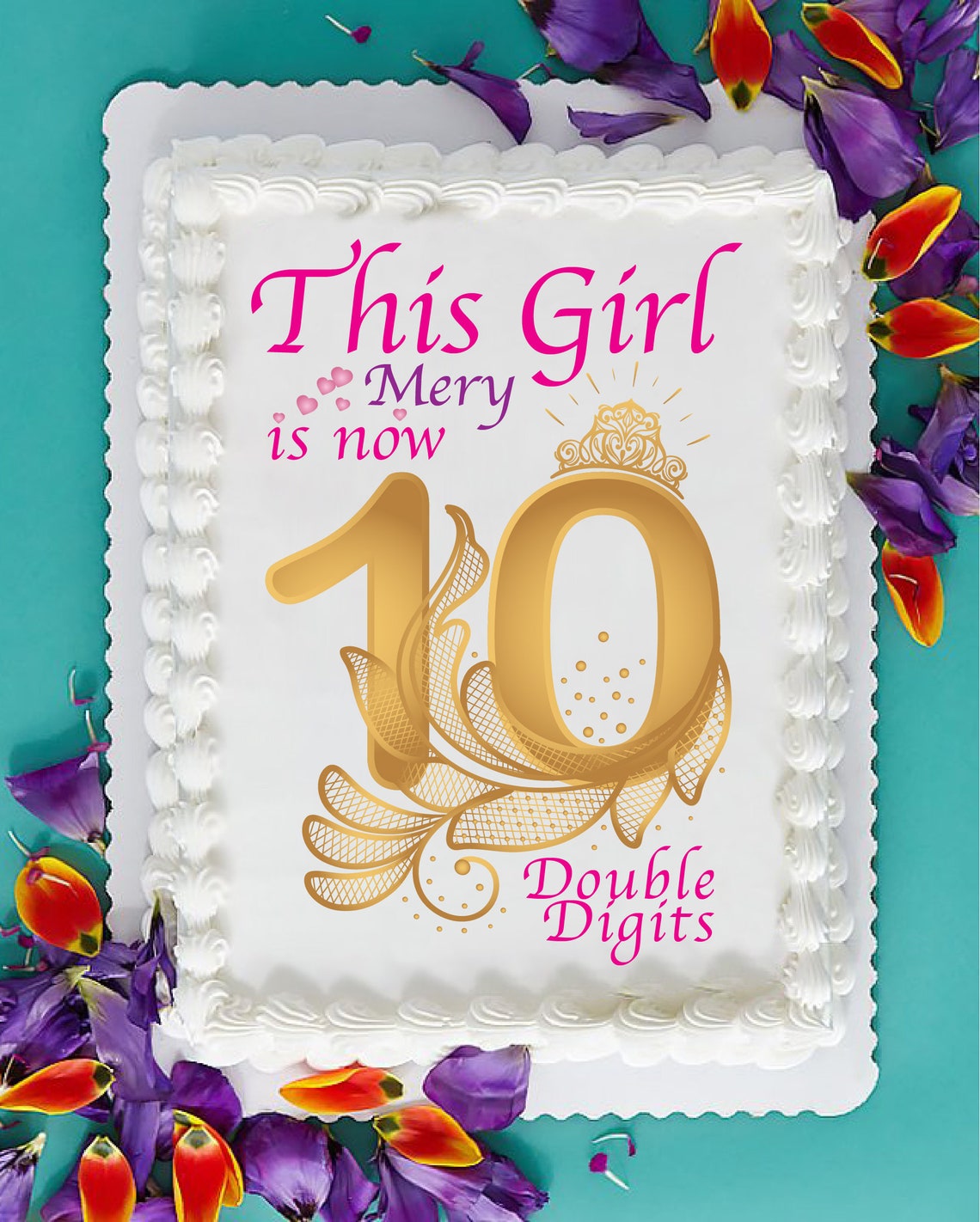10th Birthday Girl Clipart Cette fille est maintenant à deux Etsy