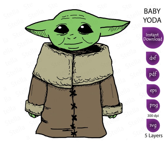 Download Baby Yoda Svg Baby Yoda Clipart Baby Yoda Stickers Etsy PSD Mockup Templates