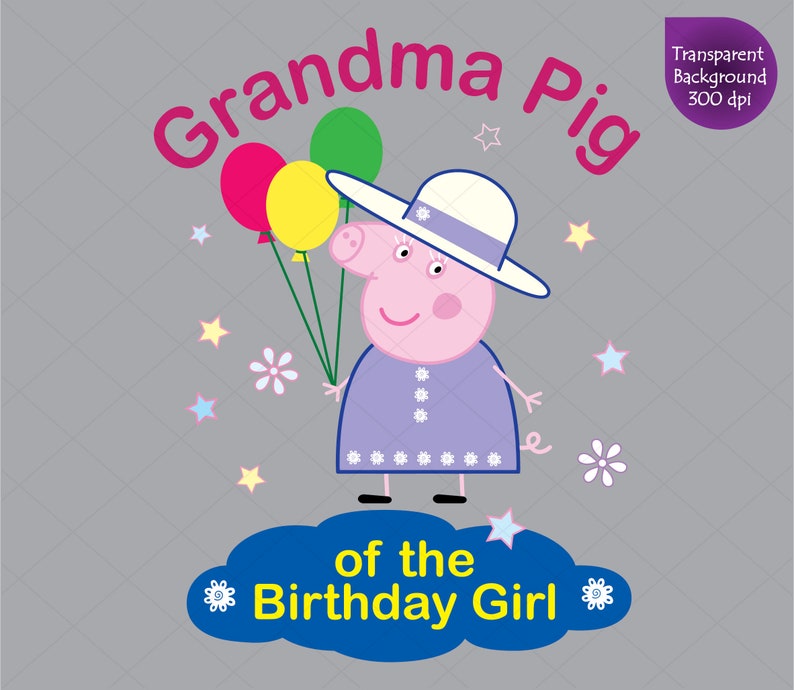 Download Grandma Pig of the Birthday Girl Clipart Peppa Pig svg | Etsy