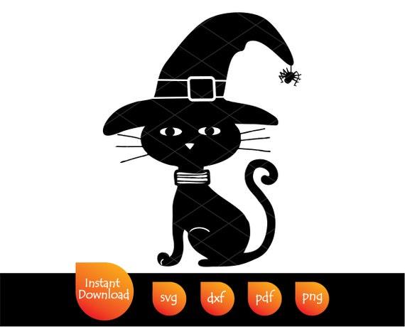 Download Halloween Cat svg Witch Cat svg Halloween svg Cricut | Etsy