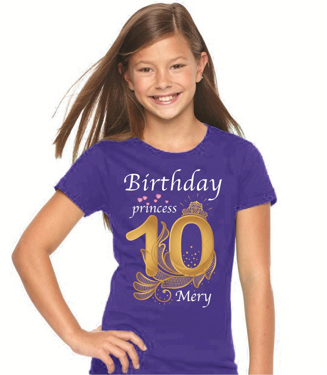 10th Birthday Girl Clipart Birthday Princess Birthday Party Etsy