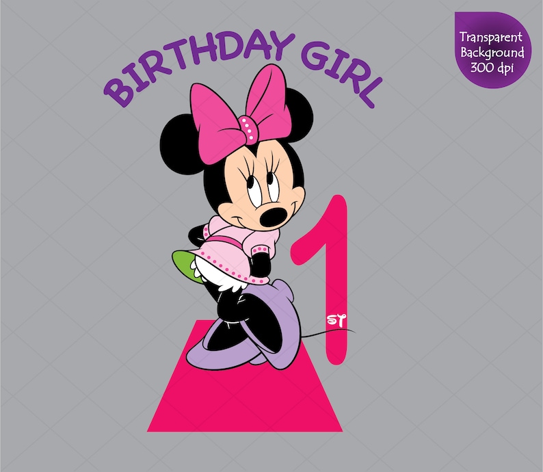 Minnie mouse 1st Birthday Girl Clipart Mickey Mouse svg | Etsy