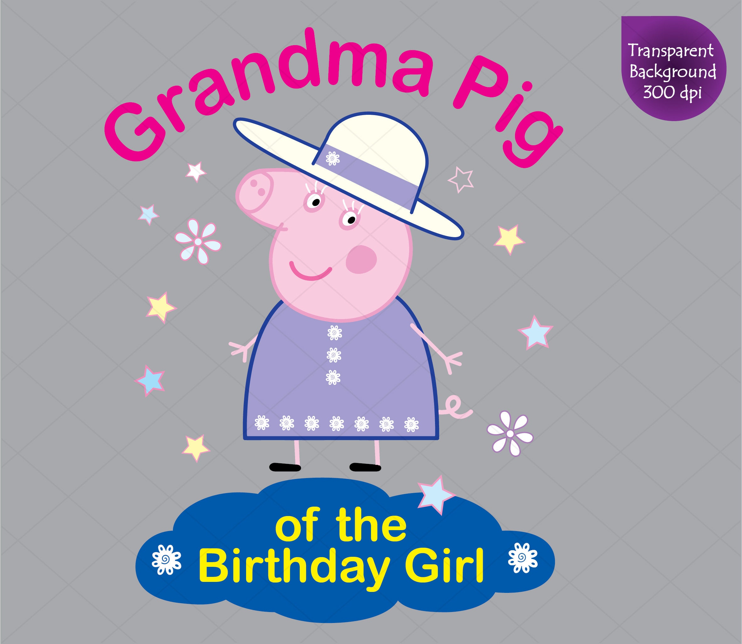 Grandma Pig of the Birthday Girl Clipart Peppa Pig svg | Etsy