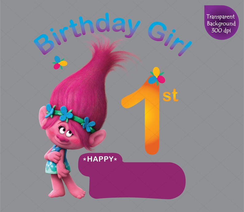 Trolls Birthday SVG