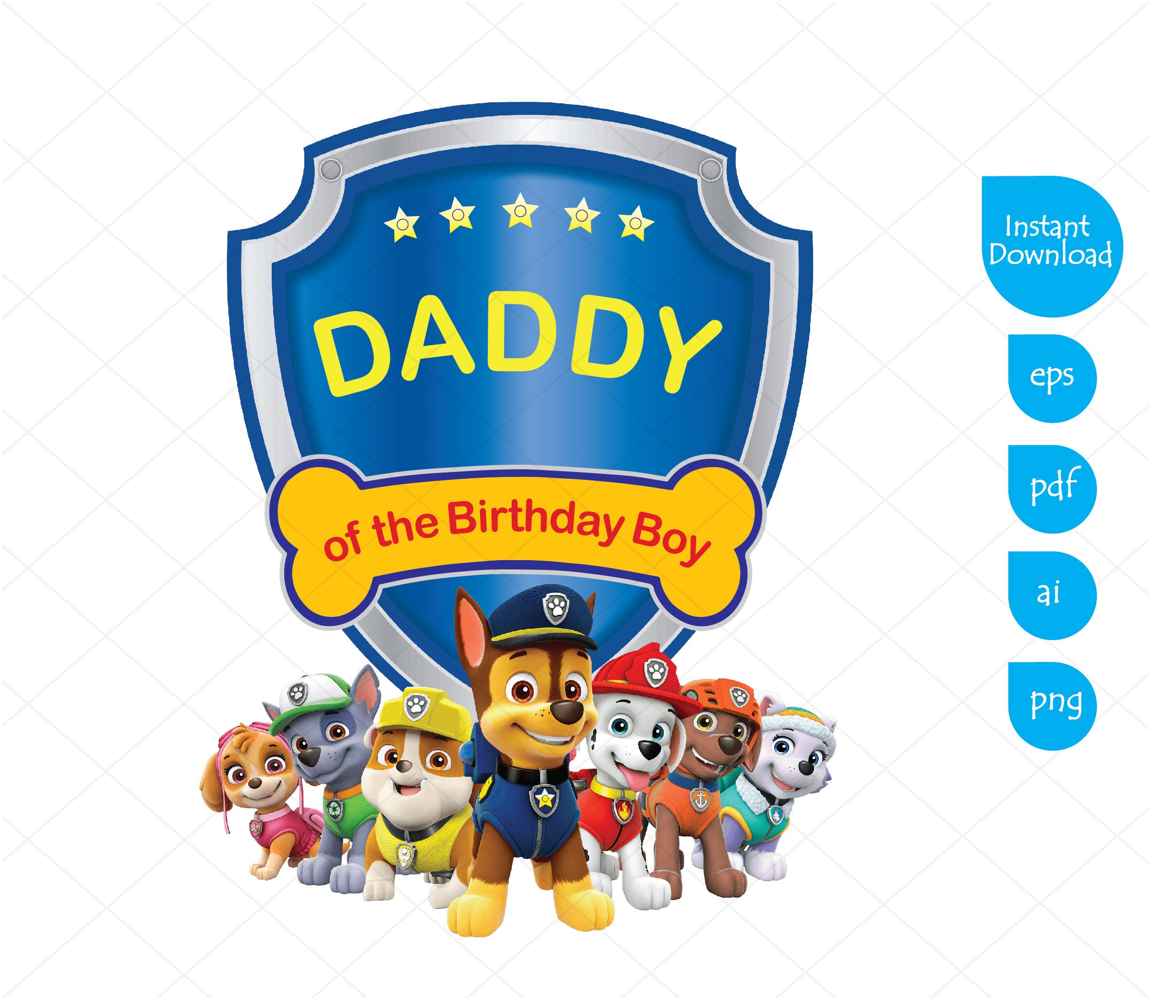 Manøvre forpligtelse Hates Daddy Paw Patrol Birthday Boy Clipart Printable PNG | Etsy