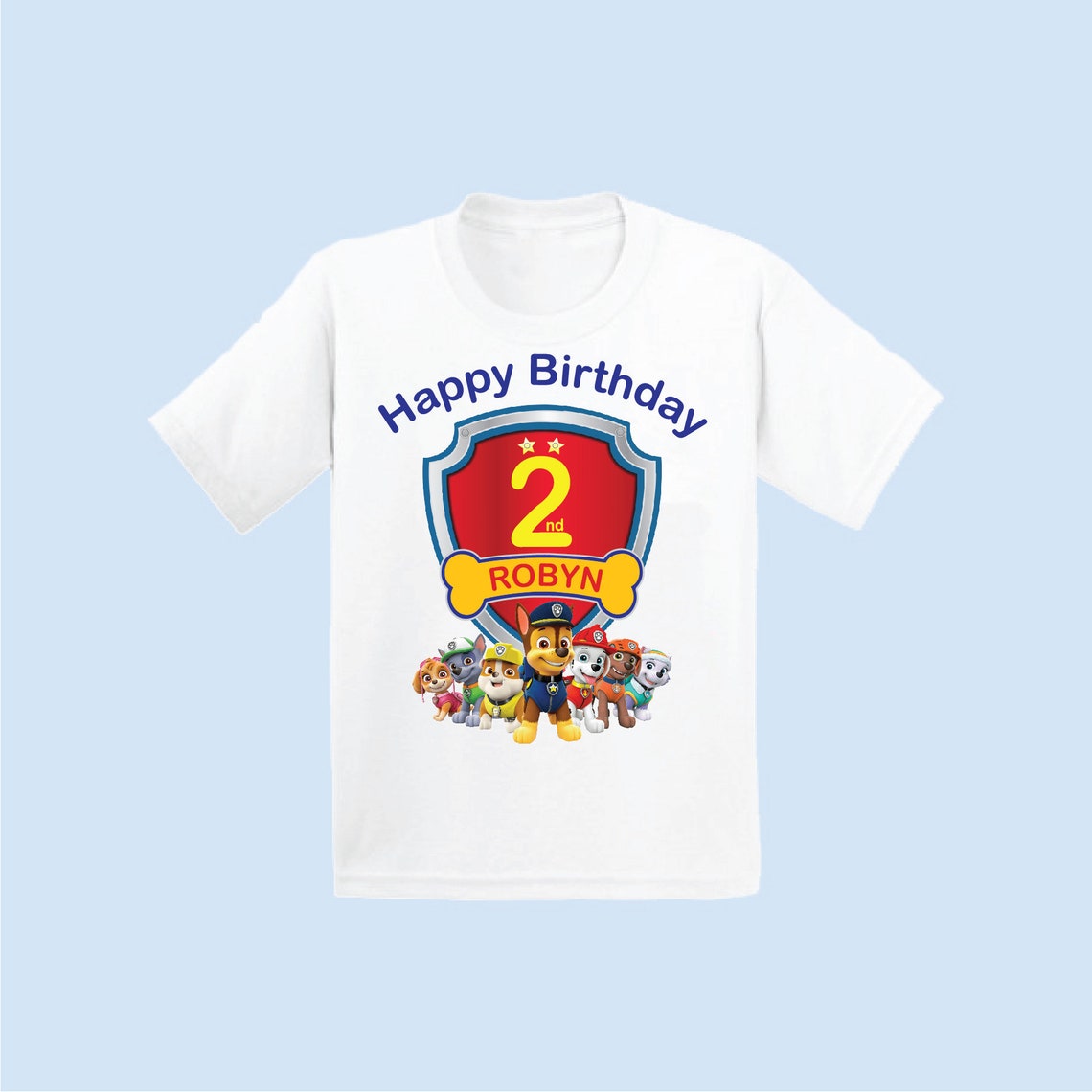 Paw Patrol 2nd Happy Birthday Boy Clipart Printable PNG | Etsy