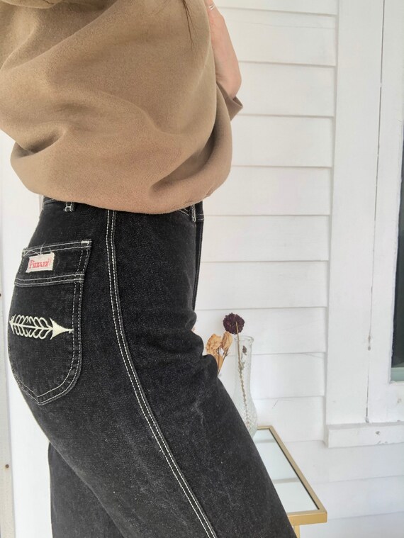 1970s Pizzazz Black Denim High-Waisted Jeans