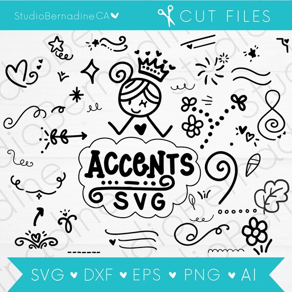 Hand Drawn Accents Svg Decorative Accent Embellishments Set Etsy