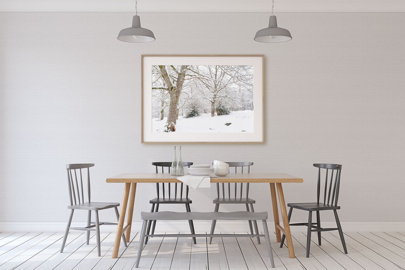 Winter photo drawing for interior decoration