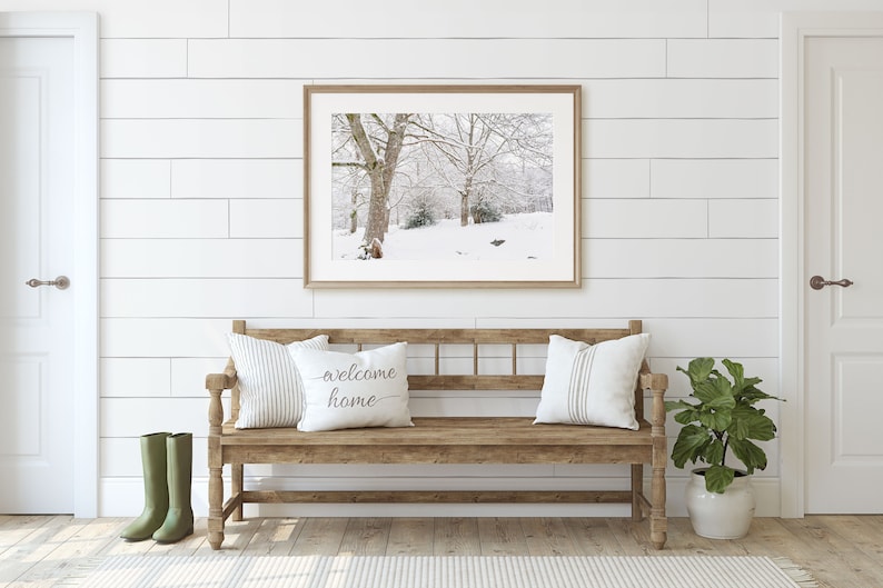 Winter photo drawing for interior decoration