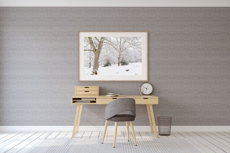 Winter photo drawing for interior decoration