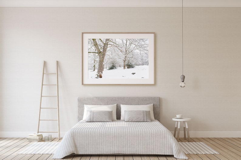 Winter photo drawing for interior decoration