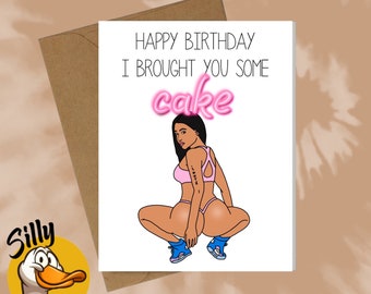 Nicki Minaj Anaconda Birthday Card Funny Cake Booty Super Freaky Girl