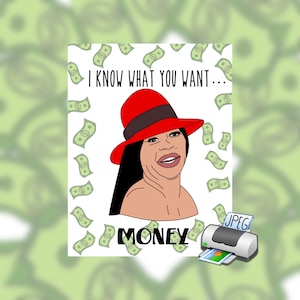PDF Big Ang Real Housewives Verjaardagskaart Geld Grappig Cadeau