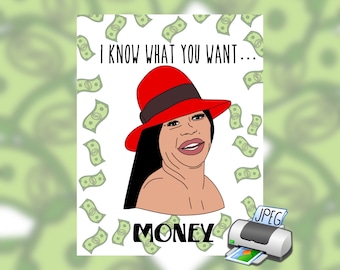 PDF Big Ang Real Housewives Birthday Card Money Funny Gift