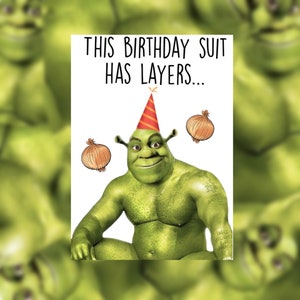 PDF Shrek Divertente biglietto d'auguri stampabile maturo