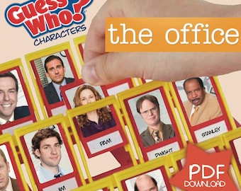 Instant Download PDF The Office Guess Who Cards Personalized DIY Gift