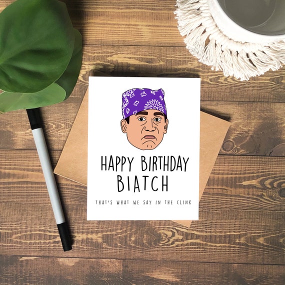 Joyeux Anniversaire Biatch Michael Scott La Carte De Vœux De Etsy France Joyeux Anniversaire Biatch Michael Scott La Carte De Vœux De Etsy France