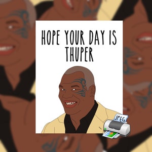 PDF Mike Tyson Feliz Cumpleaños Tarjeta Divertida Regalo UFC MMA Boxeo