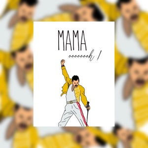 PDF Boho Rhapsody Freddy Mercury Grappige wenskaart Moederdag verjaardag