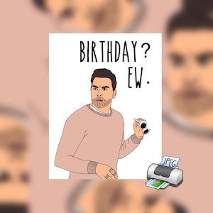 PDF David Schitt&#39;s Creek Ew Funny Birthday Card Gift for Her