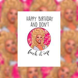 PDF Rupaul Geburtstagskarte Lustiges Geschenk Drag Race