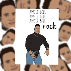 PDF Jingle Bell Rock Dwayne The Rock Johnson Tarjeta de felicitación navideña divertida