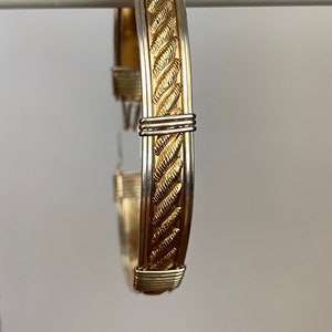 Sterling silver and gold-filled wire wrapped bracelet