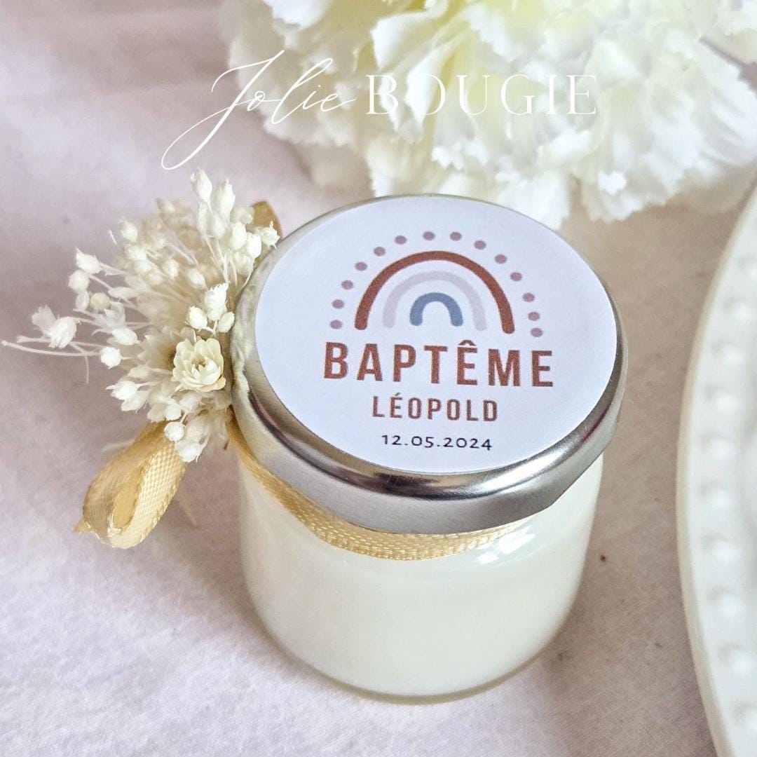 Small personalized candle for wedding-baptism-birthday guest gifts 40ml