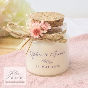 Candela personalizzata 50ml fiori secchi - regalo per gli ospiti di nozze-battesimo-comunione-babyshower