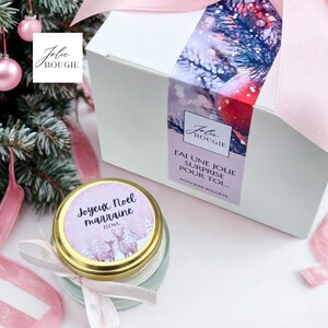 Personalized Christmas gift candle pink 65ml - Gift nanny mom granny teacher