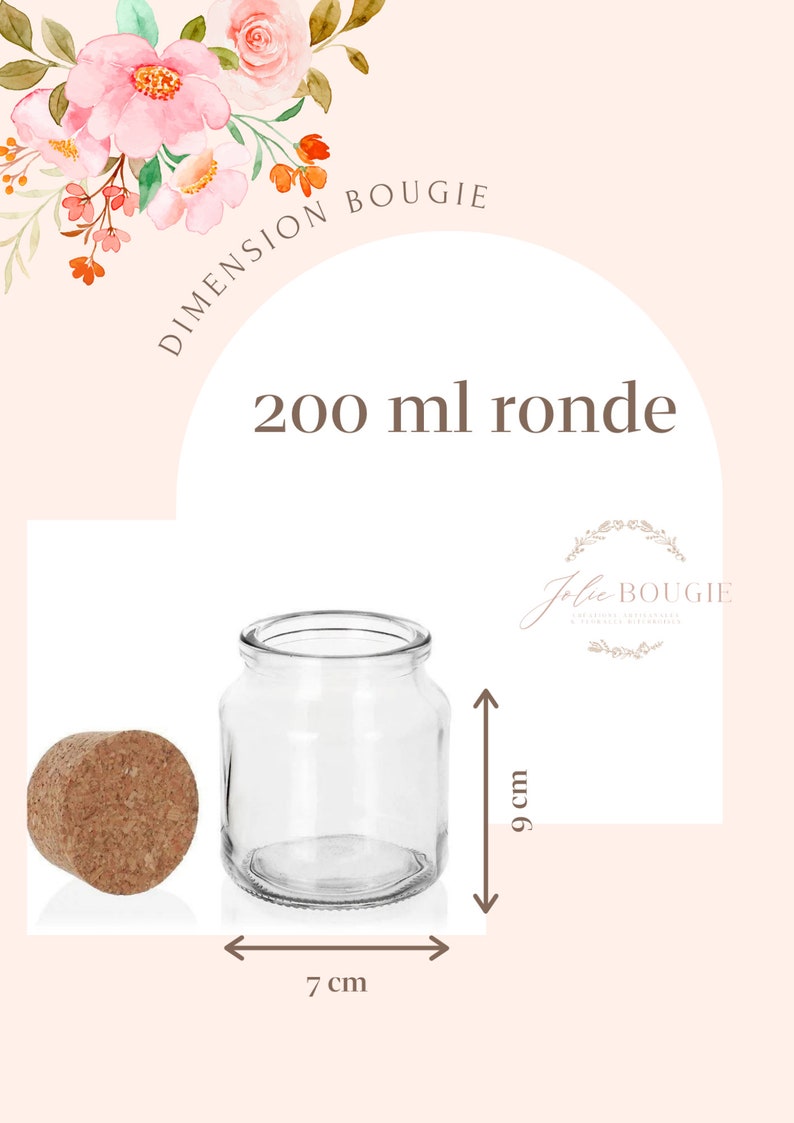 taille de bougie grand format 200ml