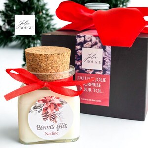 Personalized Christmas gift candle red 120ml - Gift for nanny, mom, granny, teacher