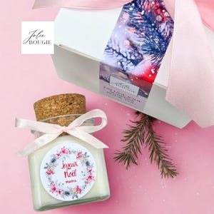 Personalized Christmas gift candle pink 120ml - Gift nanny mom granny teacher