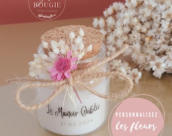 Petite bougie personnalisée 50 ml cadeaux invités entreprise