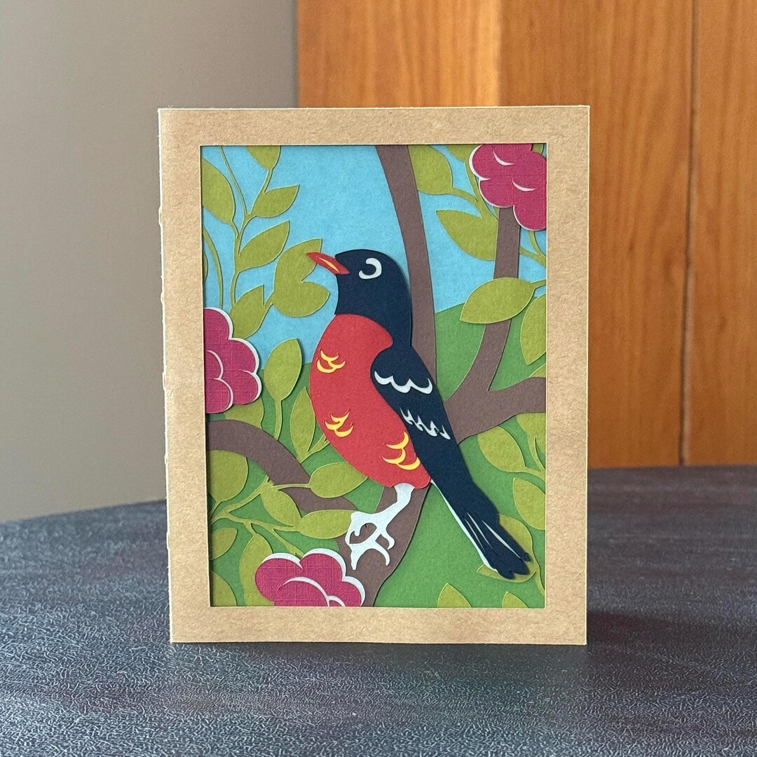 Robin Paper Cut Card: Bird Watching Art, Gift for Bird Lover, 4 X 6 ...