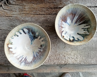 Breakfast bowl, muesli, ice cream cup in turned stoneware ceramic