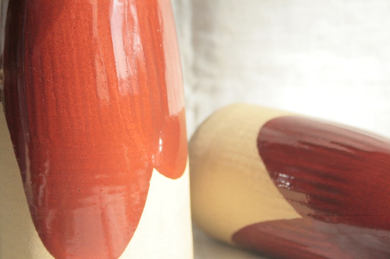 bouteille en céramique en grès, tournée, avec bec et bouchon en acier, pour la table, huile, vinaigre, sauce soja, eau, vin image 5