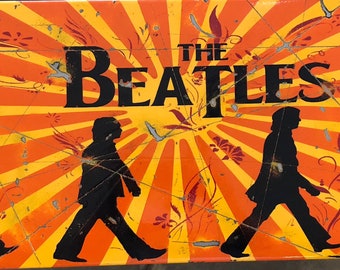 The Beatles with rays Art on Metal