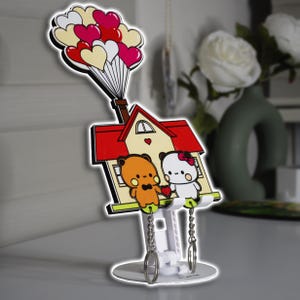 Valentines Bubu and Dudu Inspired Wooden Keychain: Romantic Couple Gift day