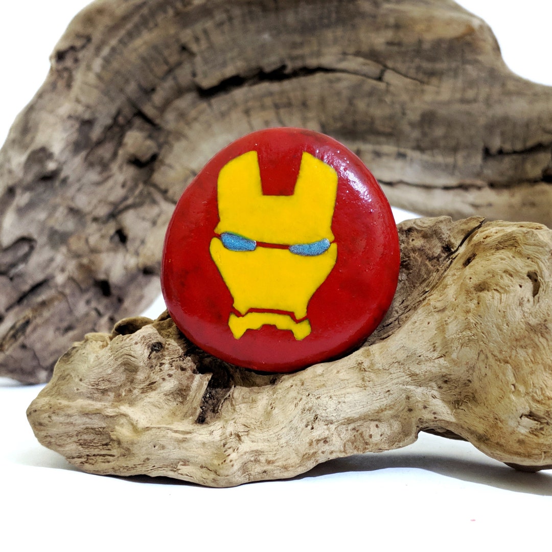 Iron Man Eyes With Phosphorus Character Stone Painting, Home