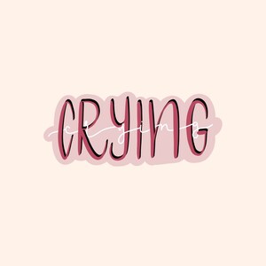 Crying Sticker - Matte Die Cut - Bullet Journal - Planner  Laptop - Calendar