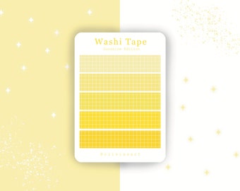 Washi Tape Sticker Sheet - Sunshine Edition - Yellow - Bullet Journal