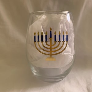 Hanukkah Collection: Let&#39;s Get Lit Wine Glass