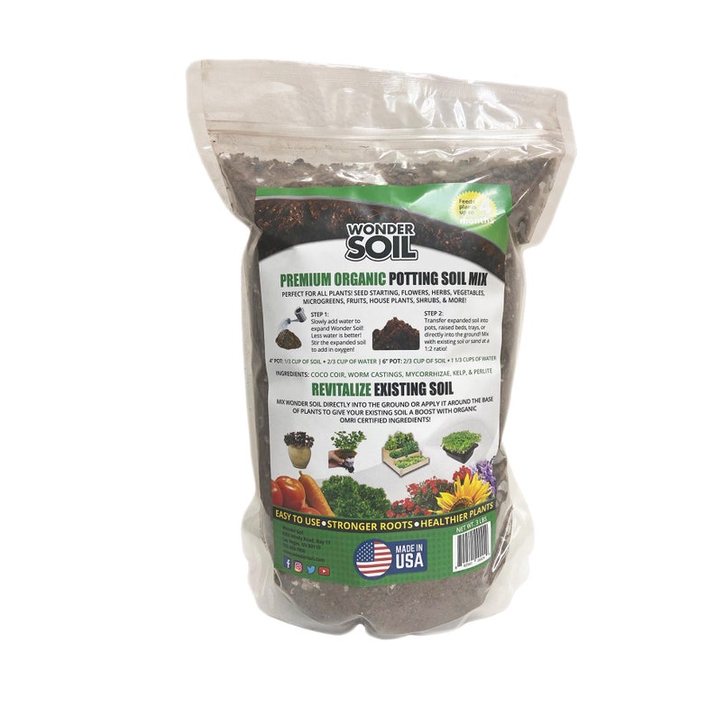 Wonder Soil Premium Organic Potting Soil Nutrient Rich Coco Etsy