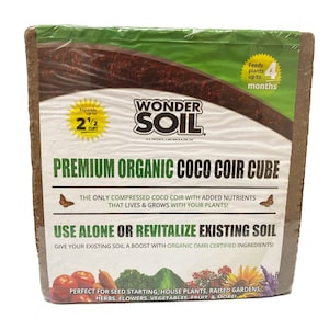 Wonder Soil Organic Coco Coir Cube - 10 lb Expands up to 2.5 cu. ft.