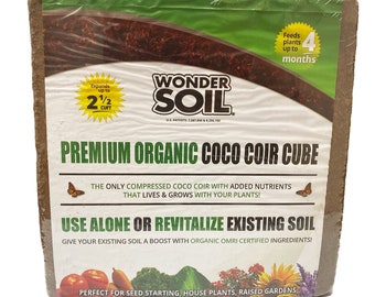 Wonder Soil Organic Coco Coir Cube - 10 lb Expands up to 2.5 cu. ft.
