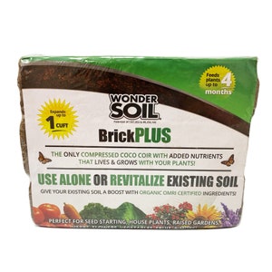 Wonder Soil Brick Plus 3-Pack - Nutrient Rich Coco Coir - Expands up to 1 cu. ft.