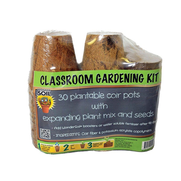 Wonder Soil Classroom Gardening Kit - Includes 30 Pots, Wafers, & Seeds